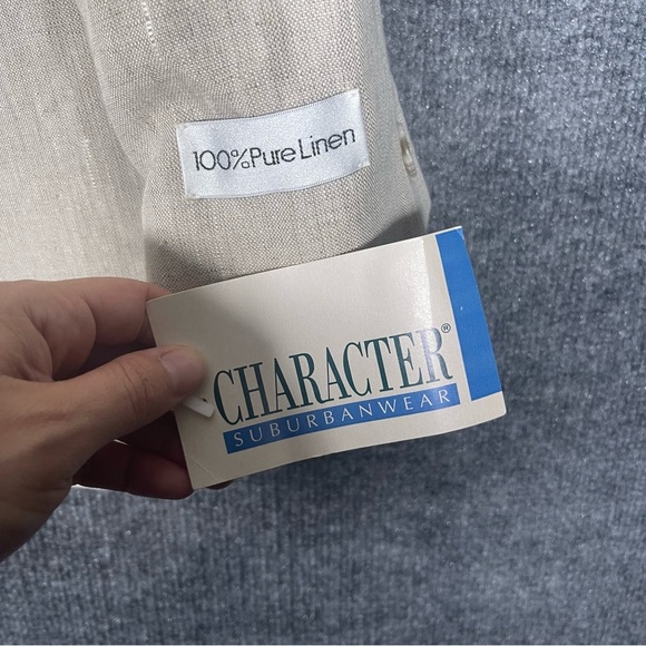 Character Womens 16 Beige 100% Pure Linen Blazer Business Spring Minimalist - Picture 7 of 11